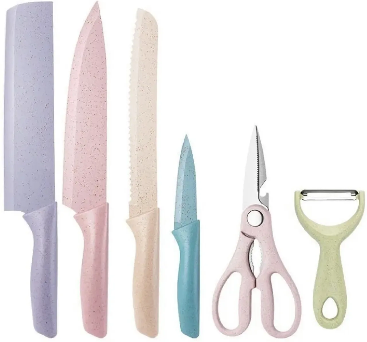 PNM Store 6 Piece Stainless Steel Multipurpose Pastel Knives