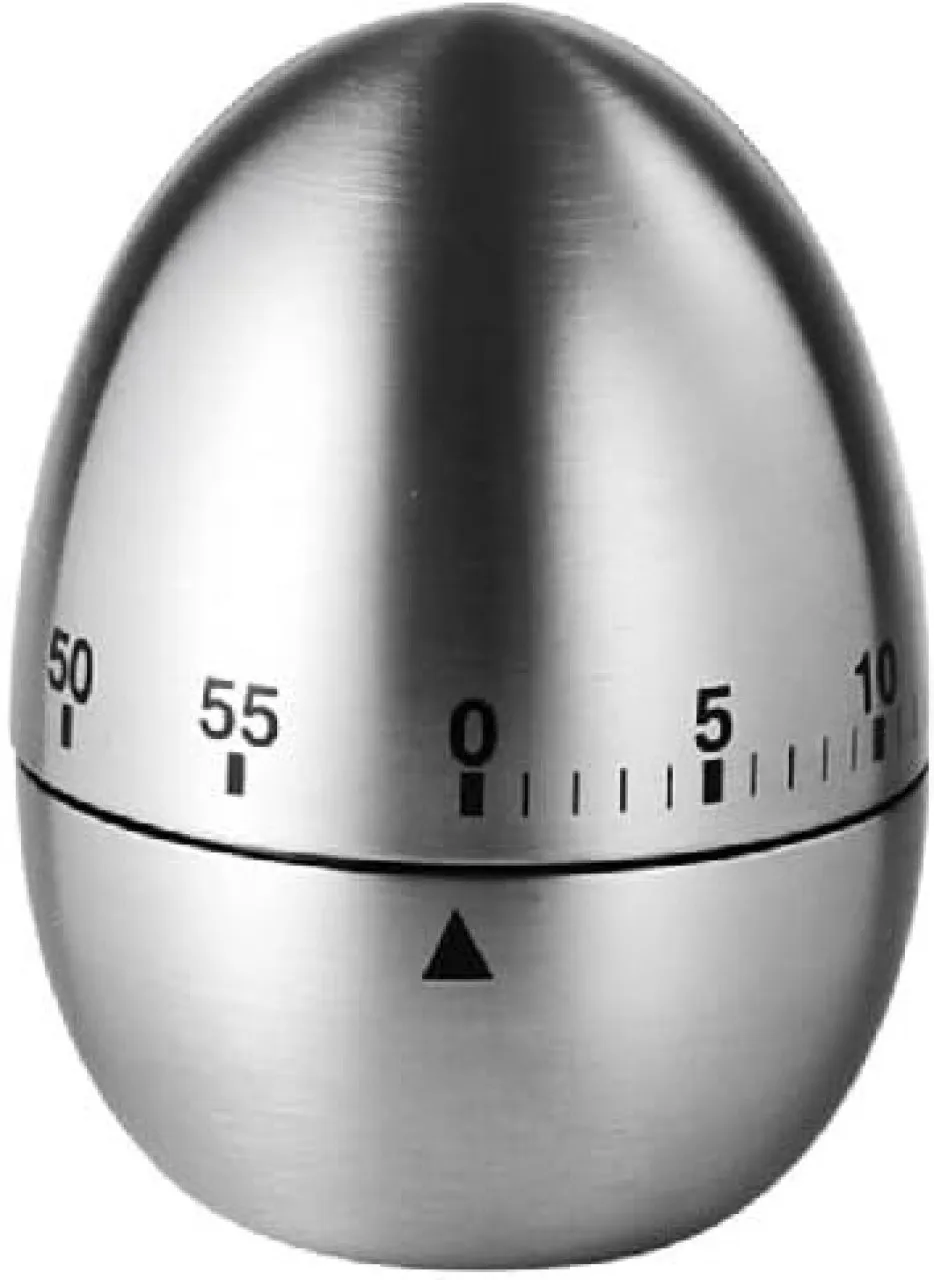 LIUHUI Stainless Steel Kitchen Timer Egg – Accurate Countdown Timer for Cooking, Metallic Silver Eg…