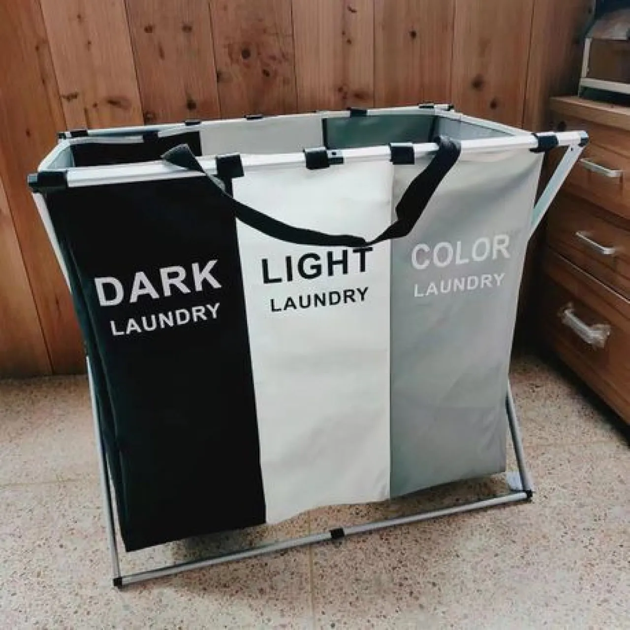 Zzztrade 35 L black grey Laundry Basket