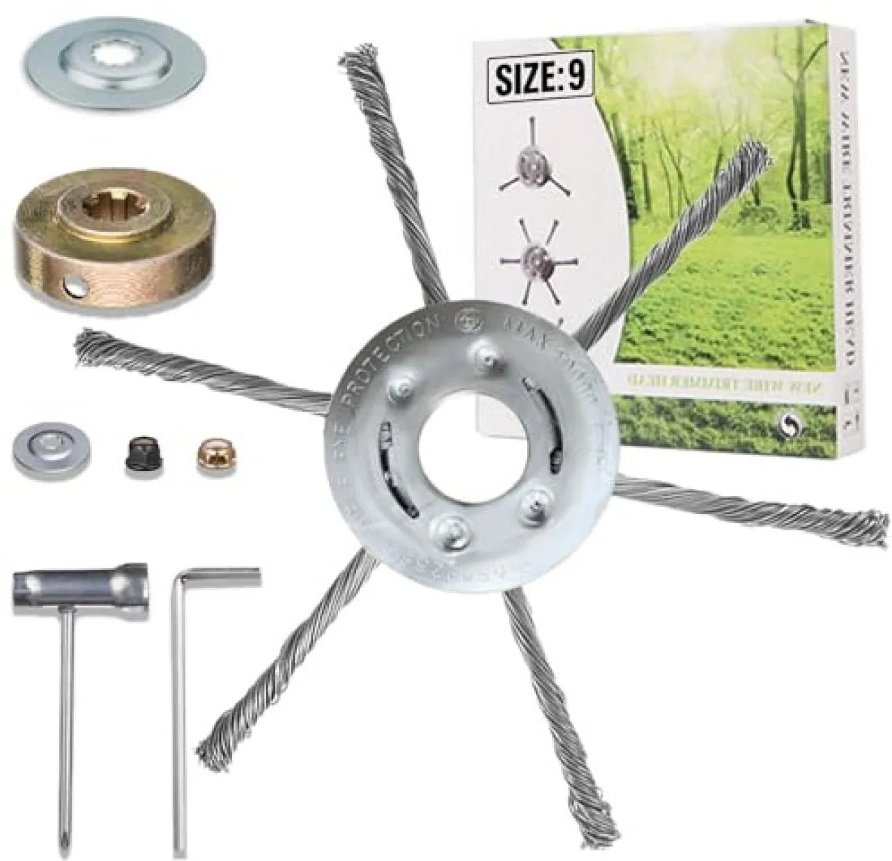 Duomi Universal 6-Head Steel Wire Grass Trimmer Head 7 Inch Heavy Duty Weed Eater Replacement Part …