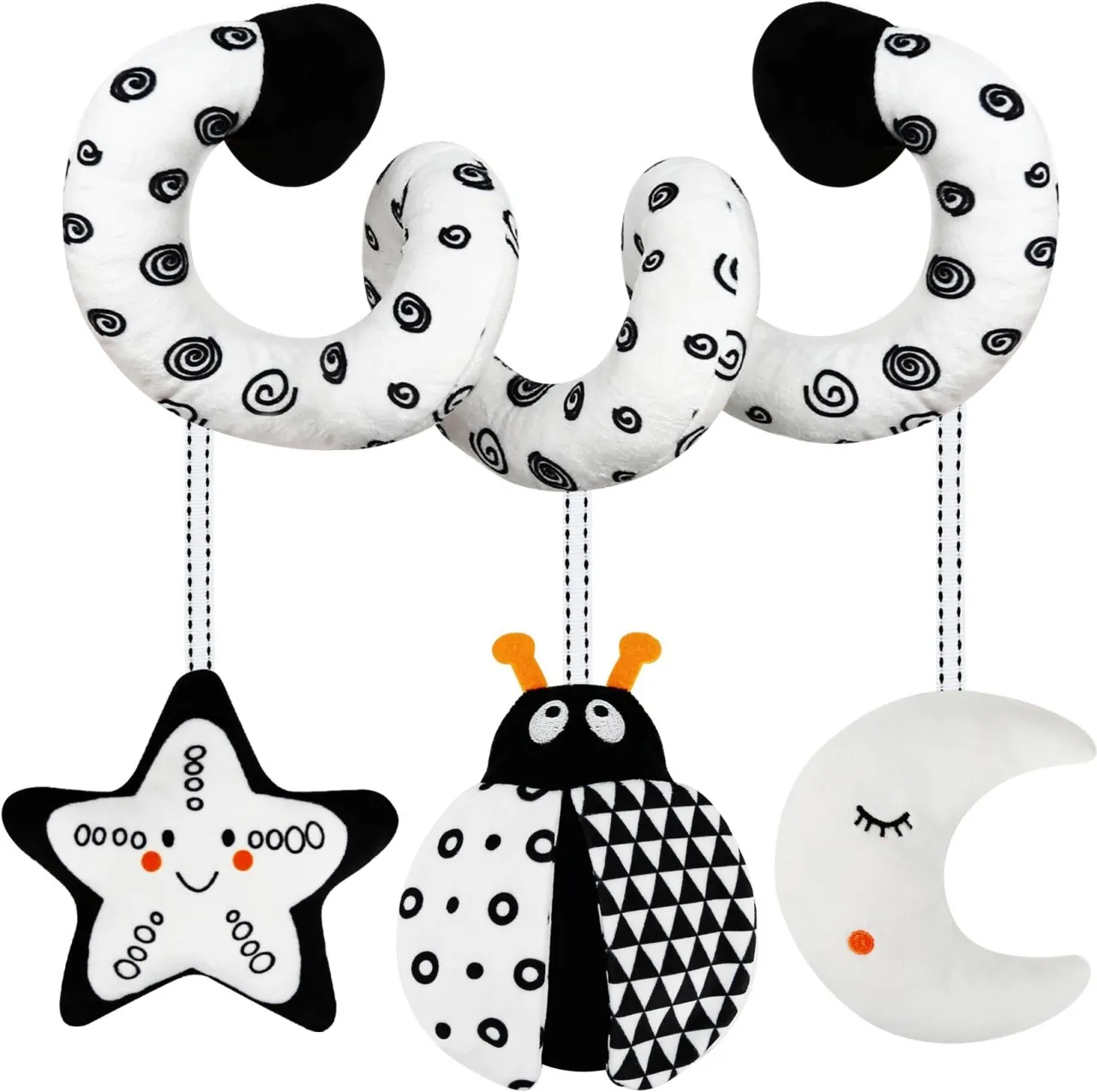 OMGift Car Seat Toys for Babies 0-6 Months,Hanging Rattle Toys for Crib Mobile, Baby Spiral Hanging…