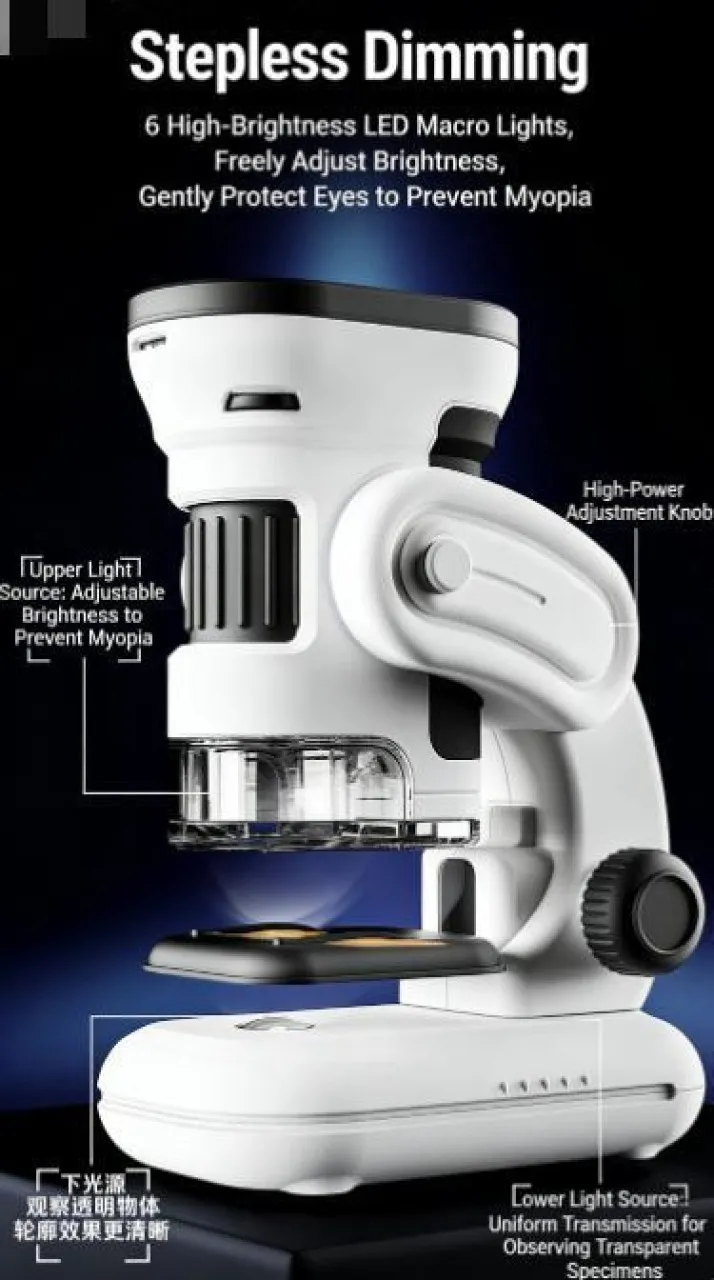 Fariedl Digital Microscope，Rechargeable Kids Portable Microscopes 3-in-1 version + multiple types o…