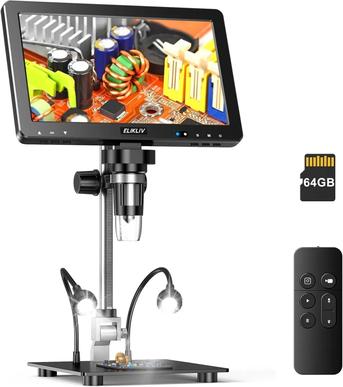 Flycross Digital microscope: 20MP 10.1-inch 1500X HD IPS HDMI Coin microscope Kaleidoscope & Projec…
