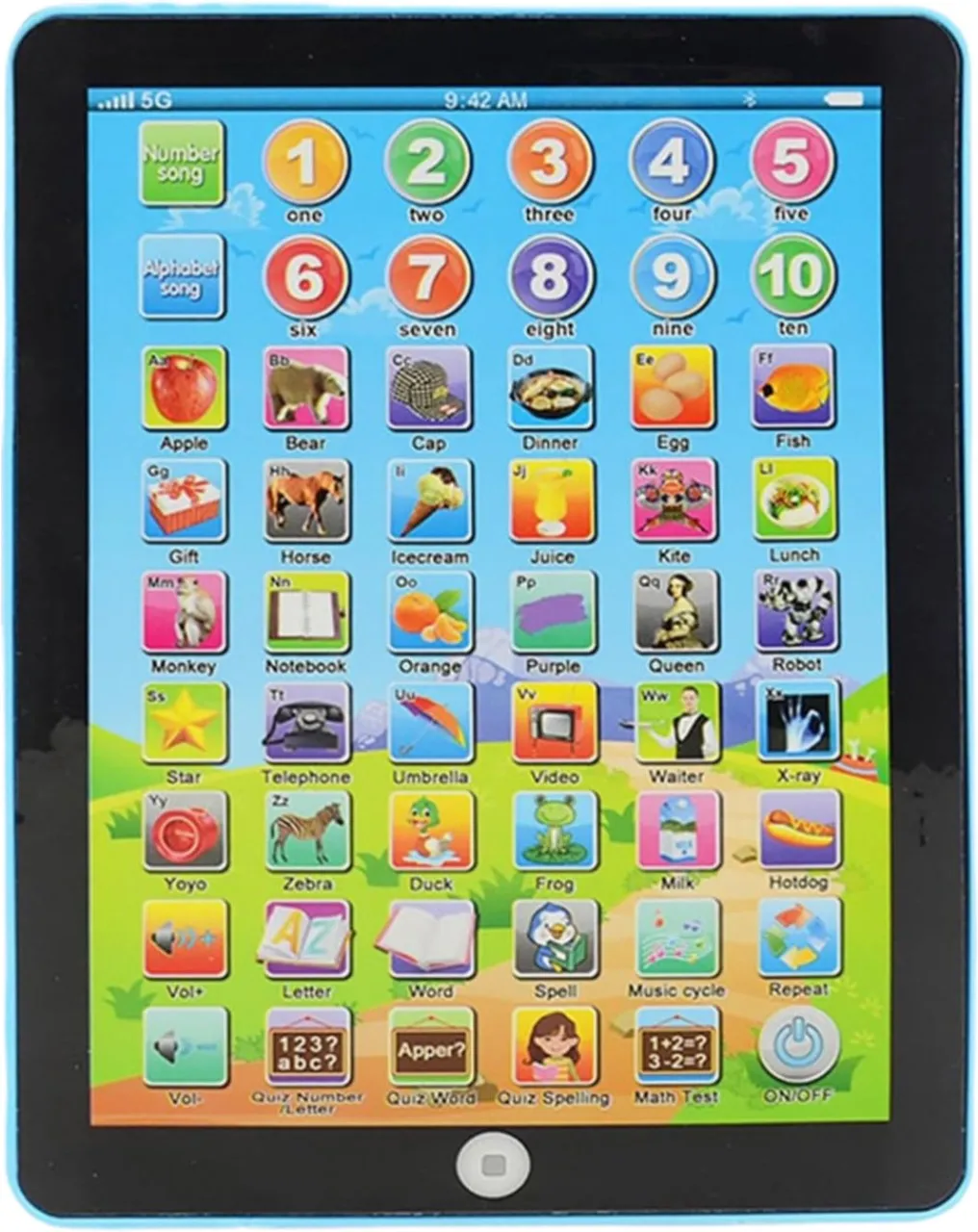 Generic Interactive Kids Learning Tablet, Music, Words, Alphabet Educational Toy Laptops & Tablets