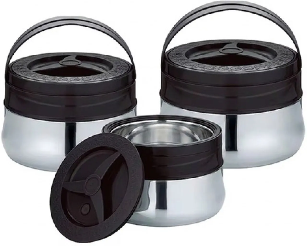 Generic Premium Insulated Stainless Steel Hot Pot Set 3 Containers Lunch Box