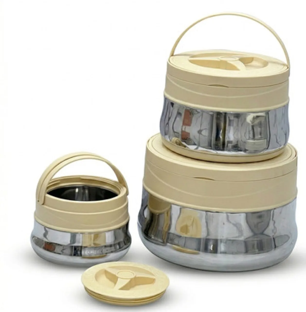 Generic Premium Insulated Stainless Steel Hot Pot Set 3 Containers Lunch Box