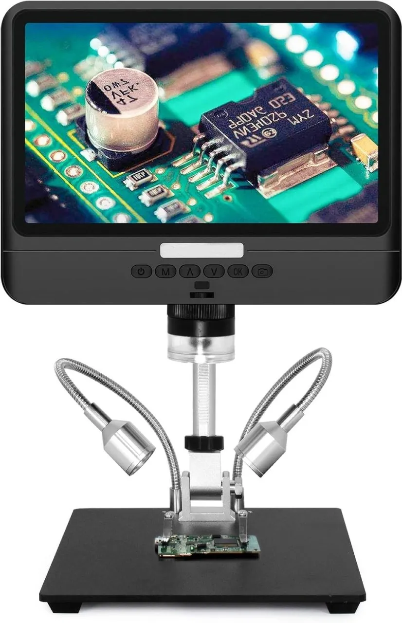 Xiyue Coin Microscope with 8.5 Inch Screen 260X Lab Handheld USB Digital Microscopes for PCB Repair…
