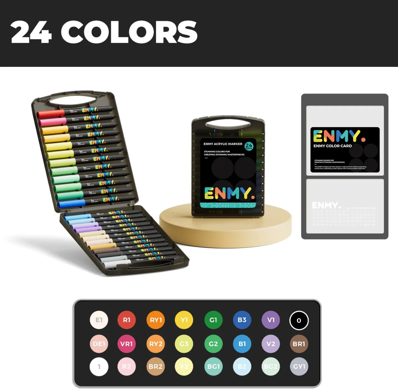 TAOJIANG 24-color acrylic paint marker, Direct liquid acrylic paint marker, textiles, canvas, stone…