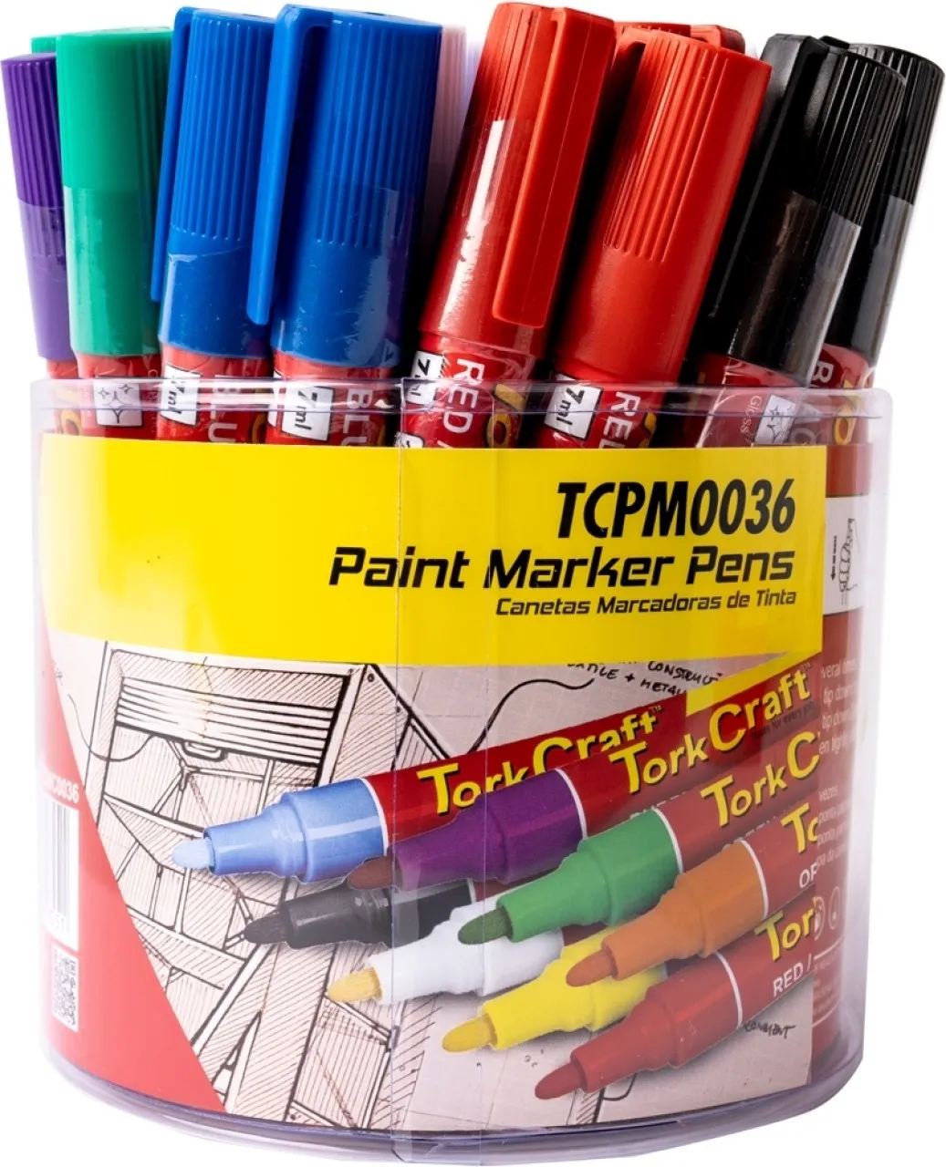 Tork Craft Paint Marker Pen 36 Piece Bulk Tub