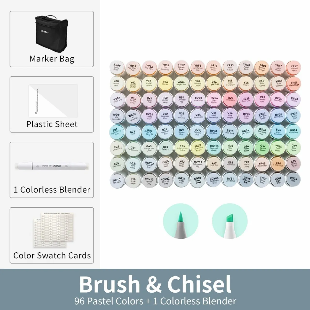Huanix 96 Pastel Colors,Ohuhu Marker Pen Set Color Markers Alcohol Art Markers Refillable Back to s…