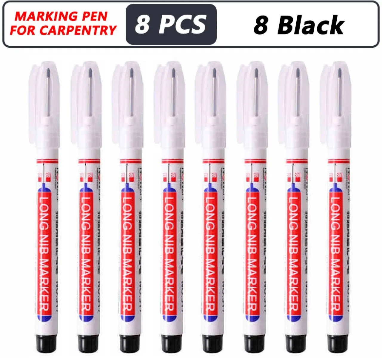 Huanix 8 Black,20mm Deep Hole Long Nib Head Marker For Metal Perforating Back to school