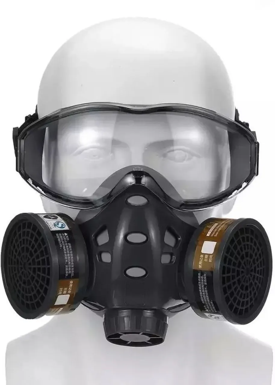 Cosave Lightweight of Gas Mask, Protective Mask With Goggles With 2 Filter Element Full Face Mask