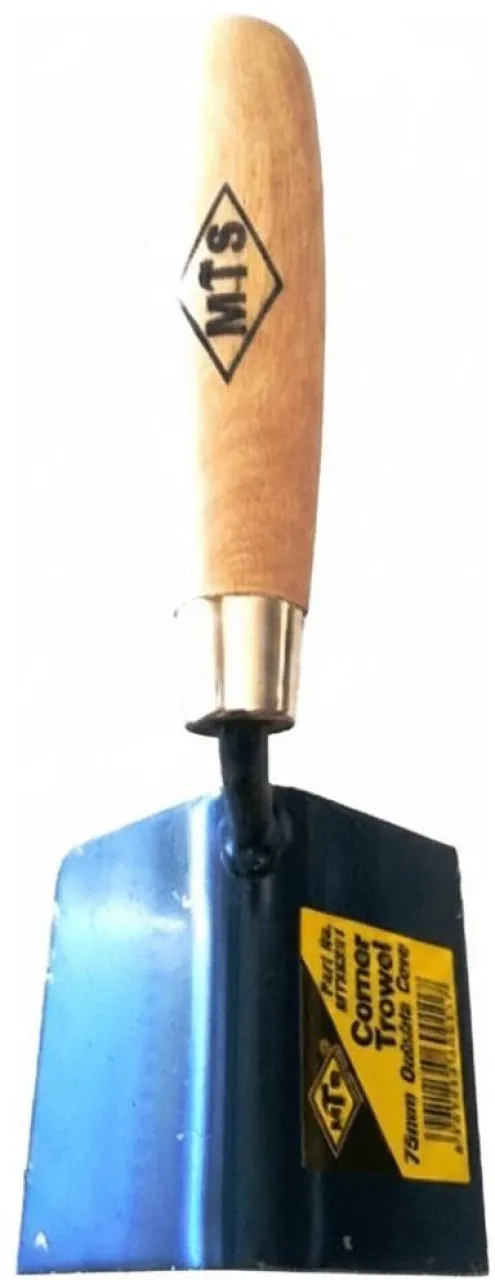 MTS 75mm Corner Outer Cove Trowel with Wooden Handle Stainless Steel Trowel