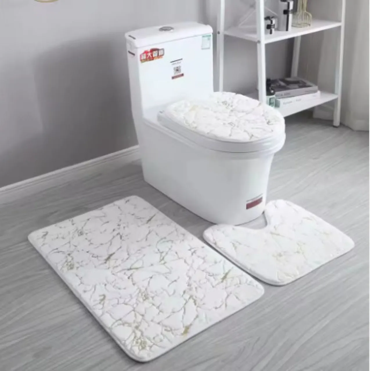 Angel Fur 3PCS Bath Mat Set Bathroom Mat