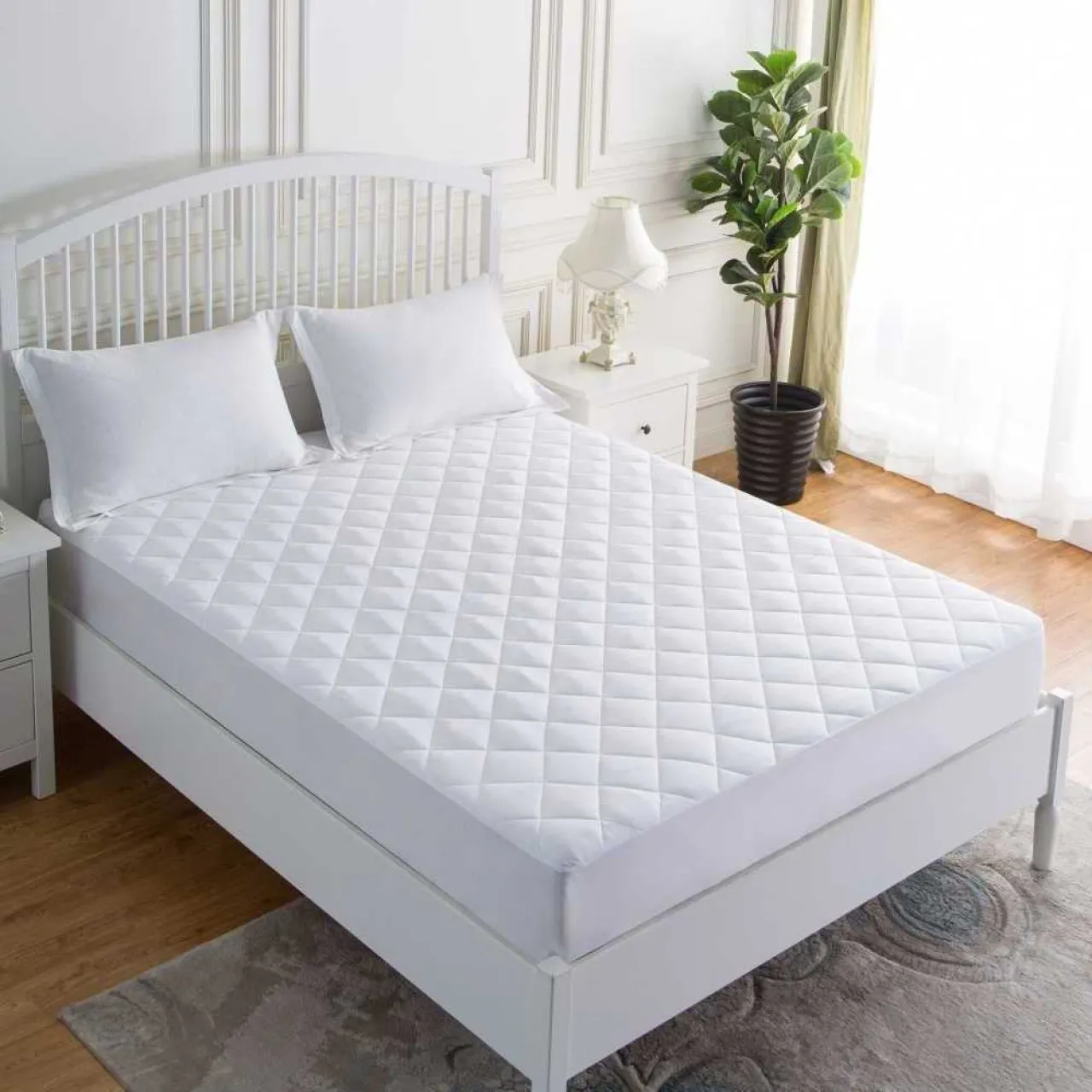 TGM Elastic Strap Three Quarter Size Polyester Polycotton Polycotton Mattress Protector