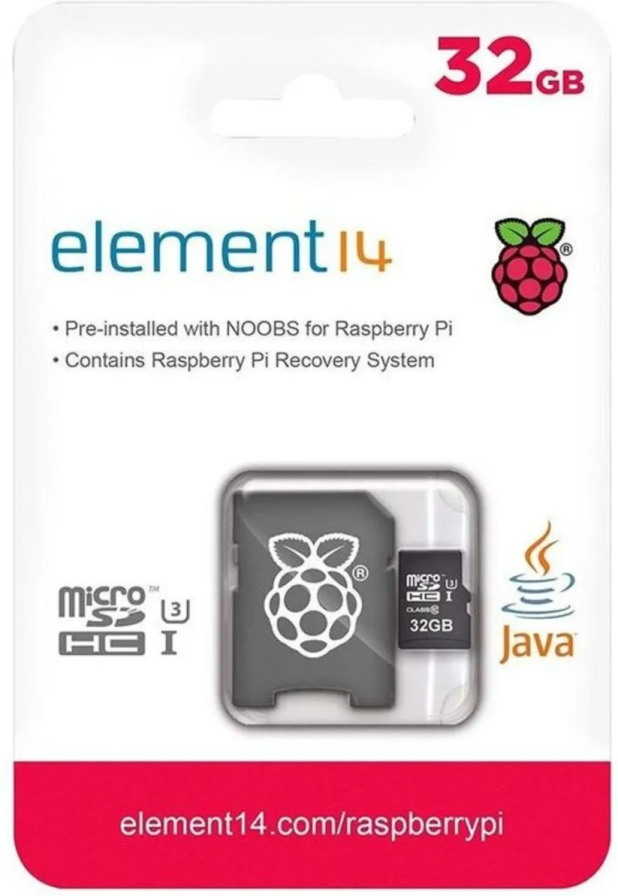 Raspberry Pi NOOBS MicroSDHC 32 GB  Memory Card