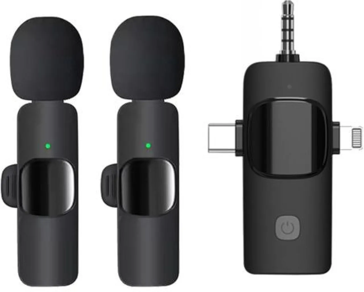 aero craft Wireless 3 in 1 Lavalier Microphones Noise Canceling Dual Mic SE Microphone