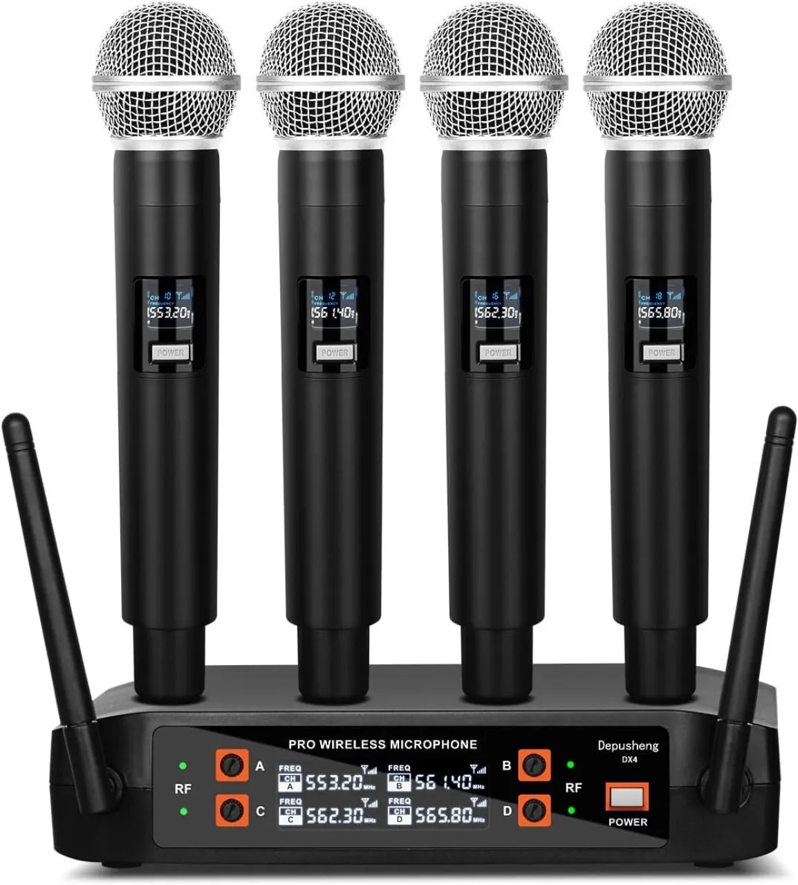 Good Life DX4 Wireless Microphone, Professional 4 Channels Karaoke Handheld System for Home Karaoke…