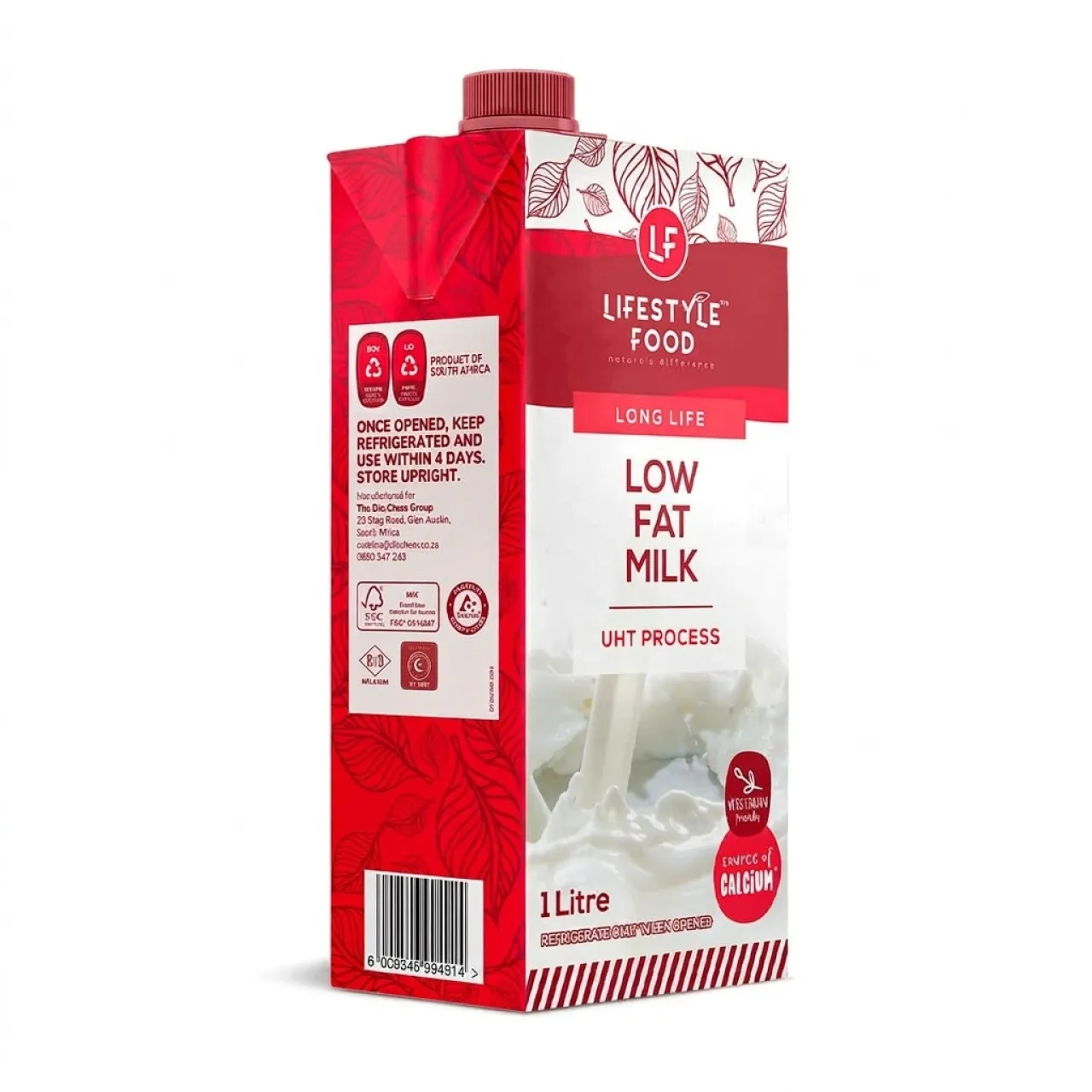 ETV-Lifestyle Food Long Life 100% Lactose free low fat milk (6 x 1 L), Assorted Flavour