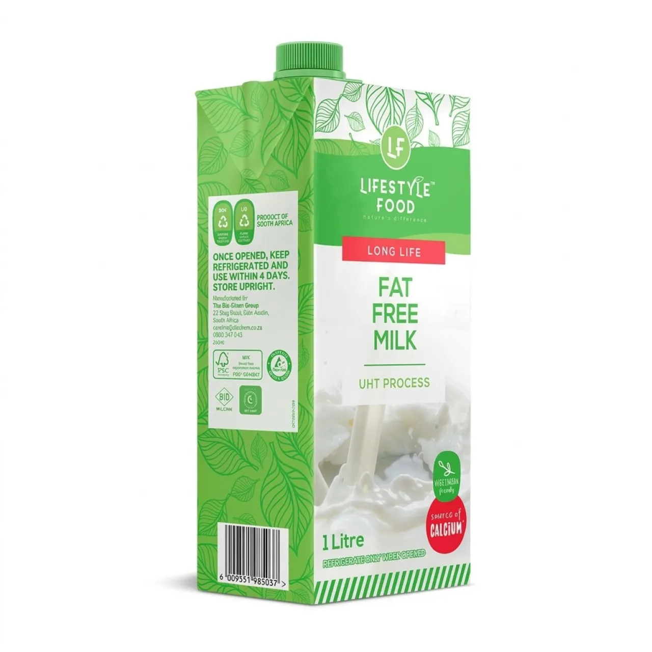 Etv-Lifestyle Food Long Life 100% Lactose Free ,Fat free milk (6 x 1 L), Assorted Flavour