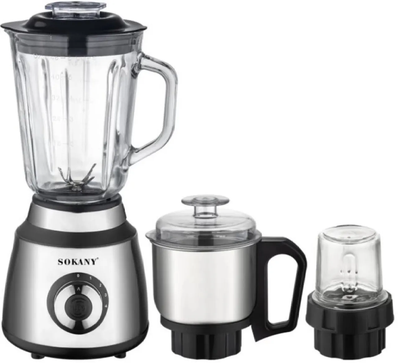 Sokany 1000W 3 In 1 Multi-Purpose 1.5Litre Electric Glass Blender SK-03027 1000 W Juicer Mixer Grin…