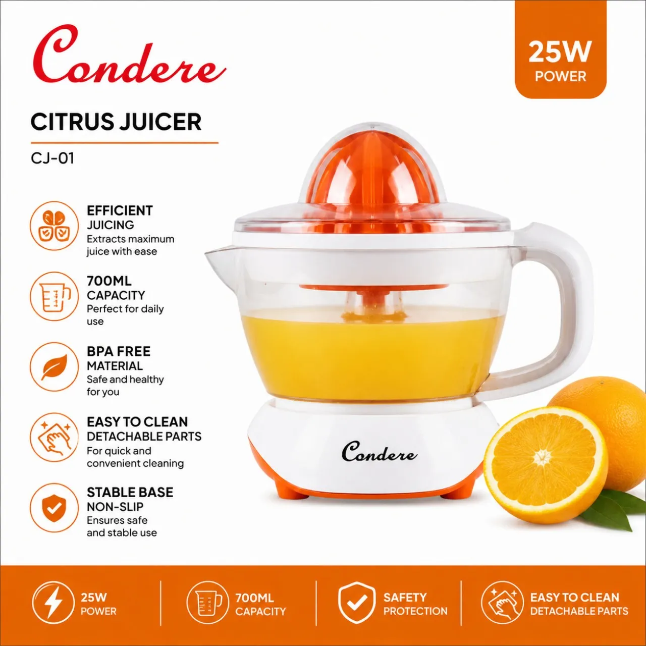 condere Squeezer machin 25 W Juicer (1 Jar, white)
