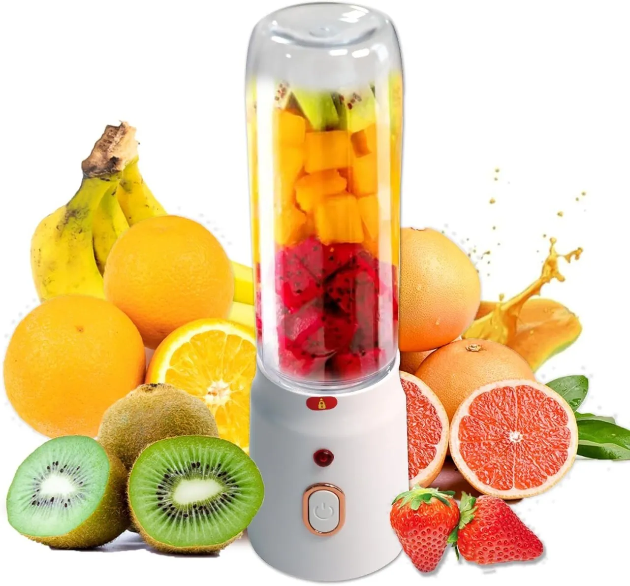 Wagu drum Mini Juicer Blender Portable, Personal Size for Smoothies and Shakes, 500 ML, USB Recharg…