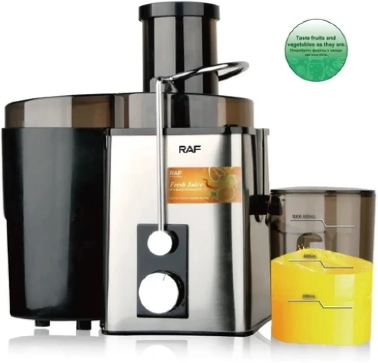 RAF Electric Juicer Food Grade Stainless Steel Big Feeding Mouth Portable Juice Extractor 1000 W Ju…