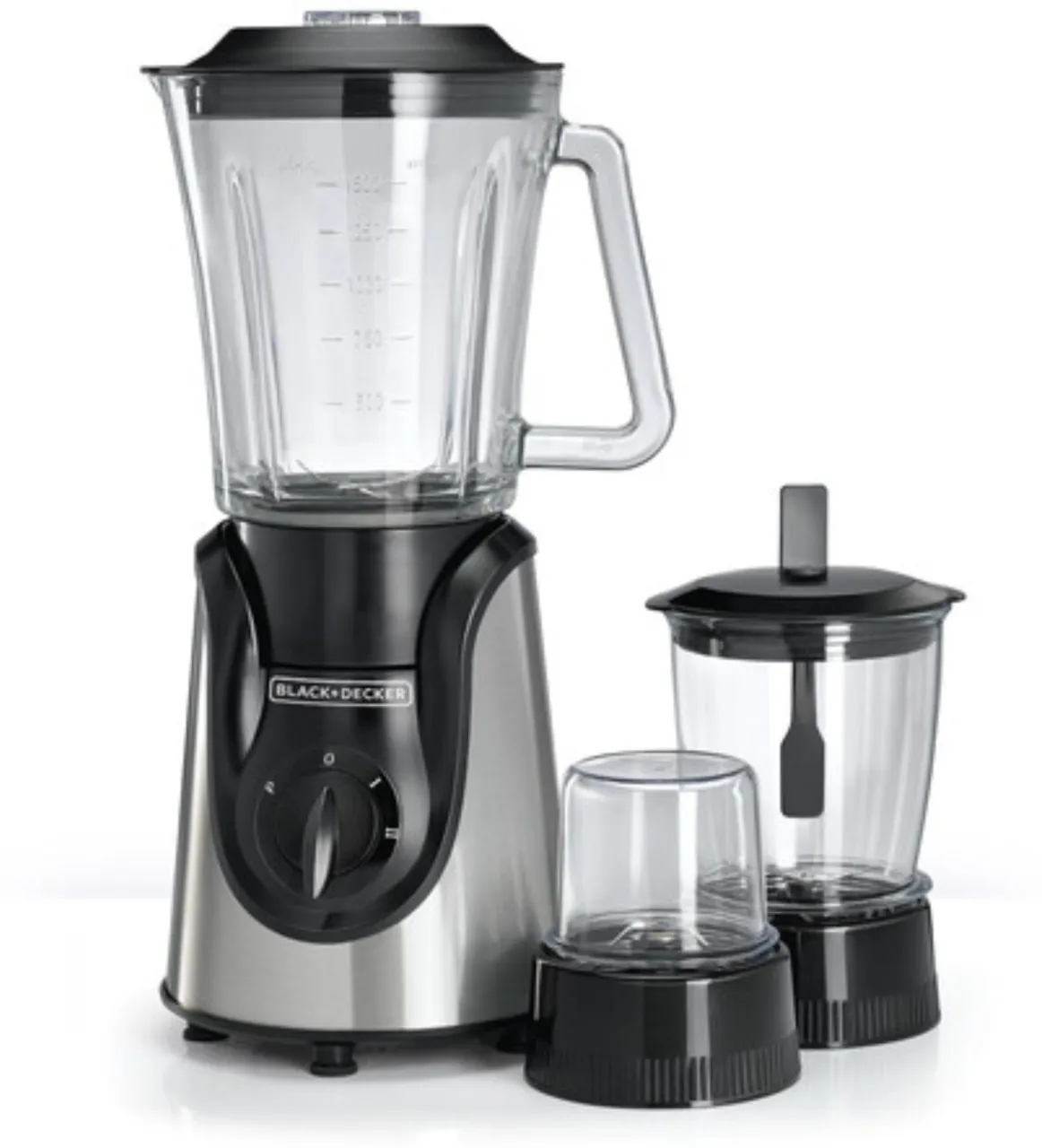 Black & Decker Glass Blender With Grinder 600 W Juicer Mixer Grinder (3 Jars, Black, Silver)