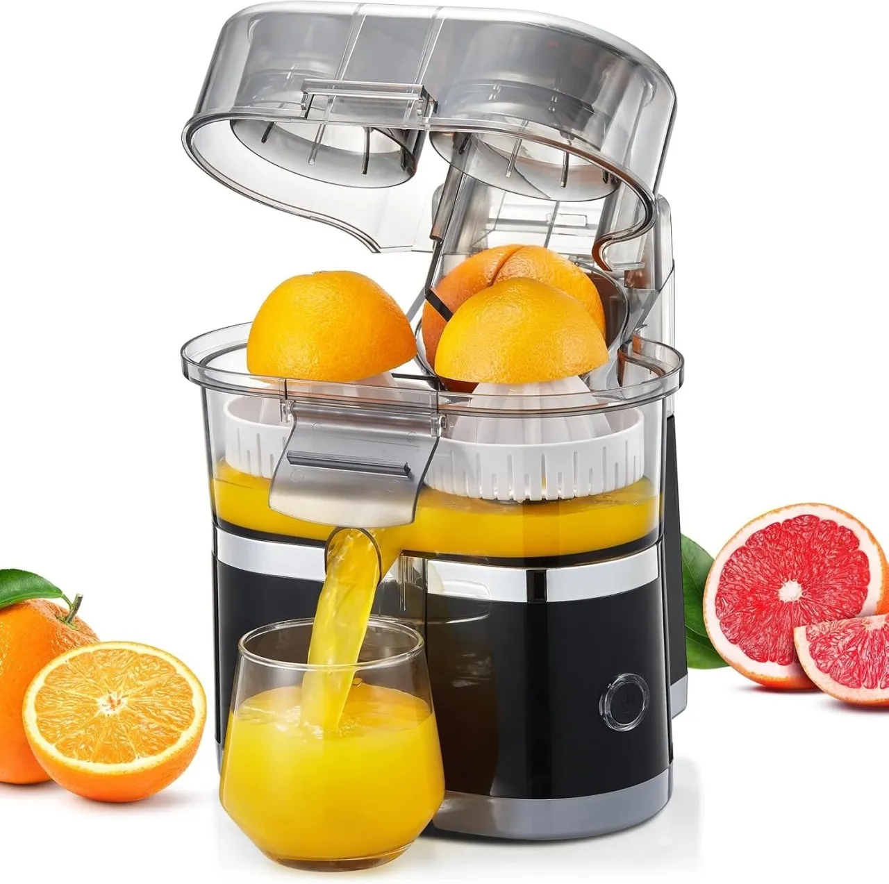 BOWENSTORE 100W Electric Juicer Machine, 500ml Twin Citrus Juice Maker with 18000 RPM Powerful Moto…