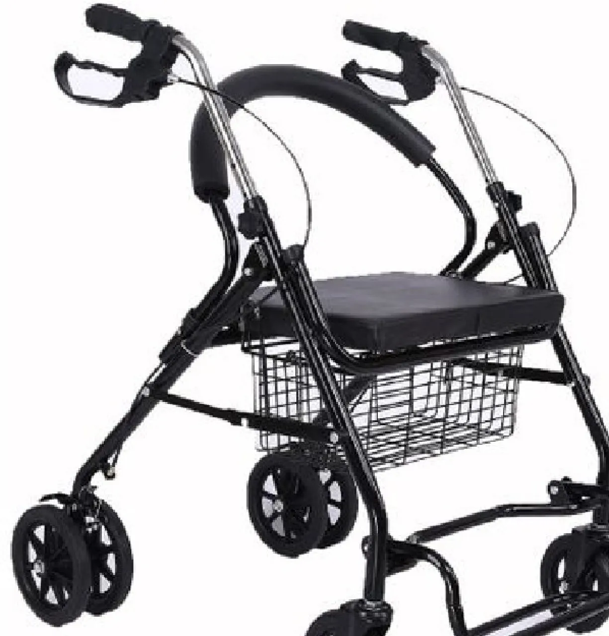 top sale trader Health Mobility Aid Folding Rolling Walking Frame with Paded Seat (85cm) Mobility S…