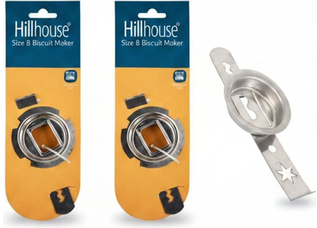 Hillhouse Metal Biscuit Maker Compact Baking Tool 2 Pack Stainless Steel Cookie Mould 0