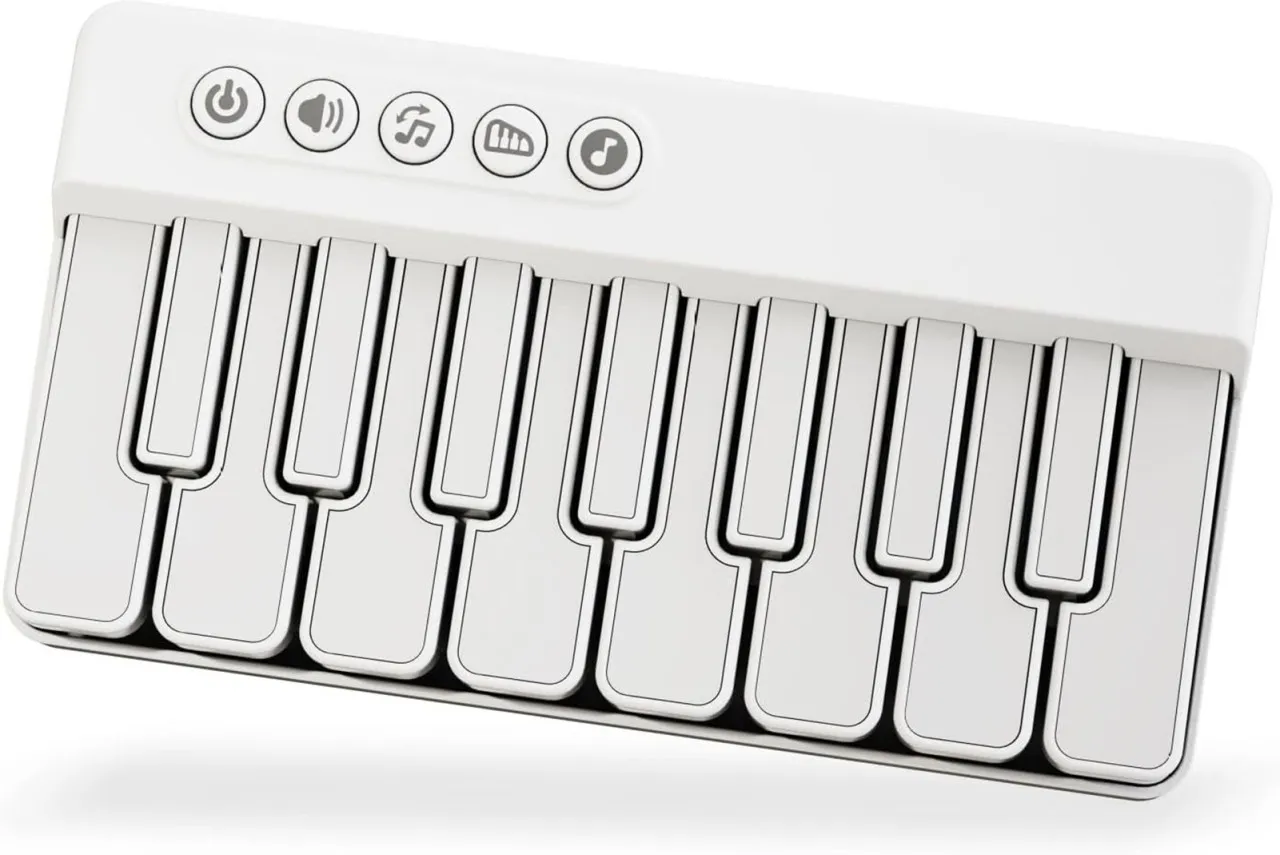 SHIJIN Portable Electronic Piano Keyboard 3 Different Tones Mini Light up Keys Mini Musical Instrum…