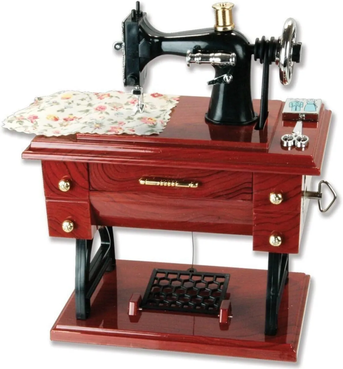 SHIJIN Vintage Mini Sewing Machine Style Plastic Music Box Table Desk Decoration Toy Gift for Kid C…
