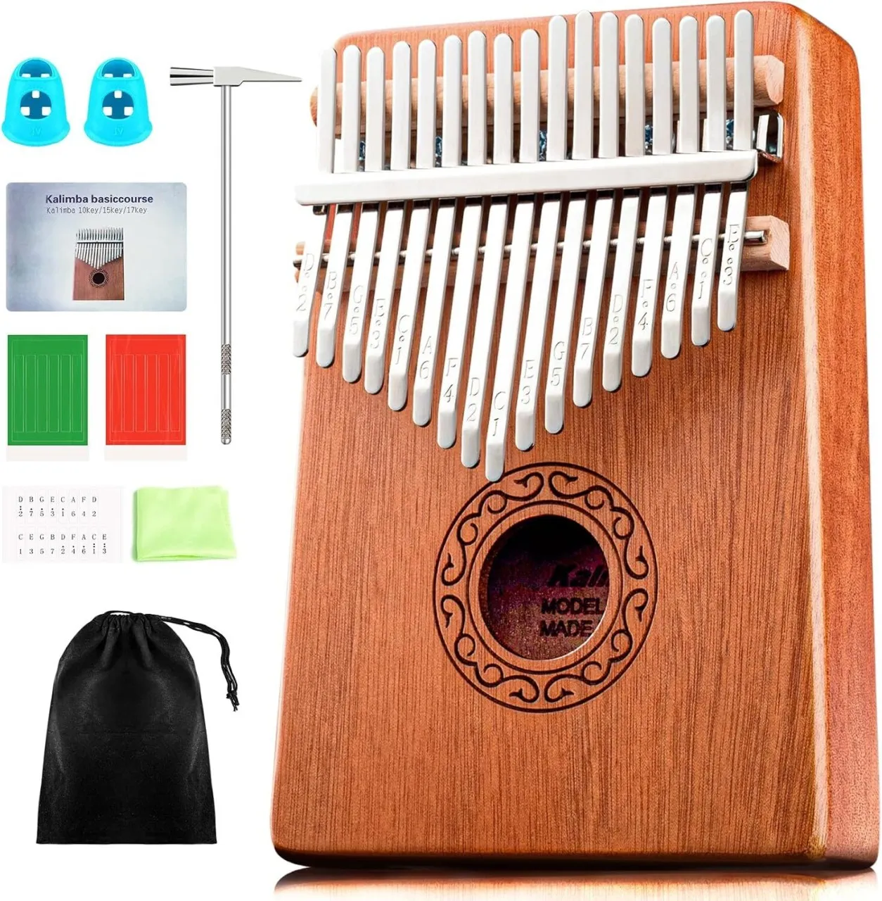 Fariedl Thumb Piano,Thumb Piano Portable - 17Keys Finger Piano Marimbas with Carrying Bag, Tune Ham…