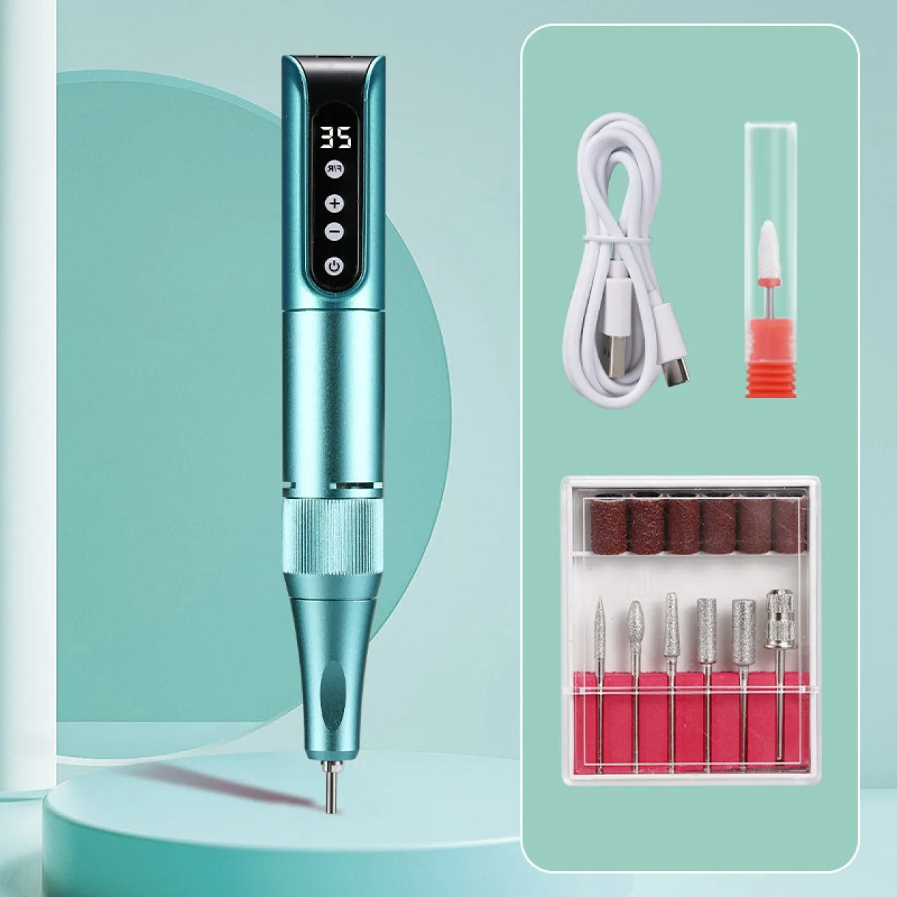 Lingfeng Professional High-Power Rechargeable Cordless Nail Drill Pen, Portable Electric Nail File …