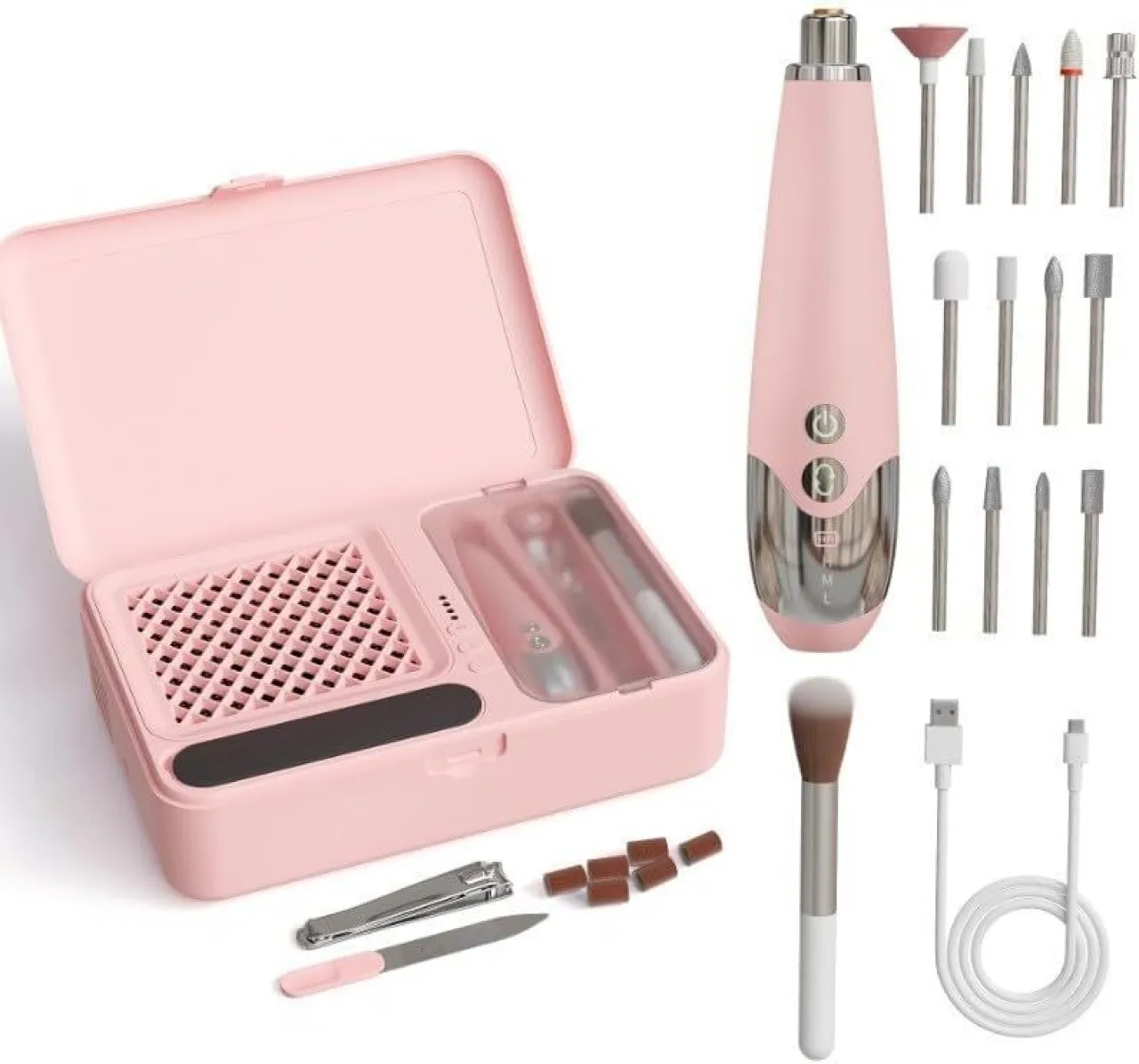 SHIJIN Portable Electric Nail Drill & Dust Collector Kit with Reusable Filter Cloth – Professional …