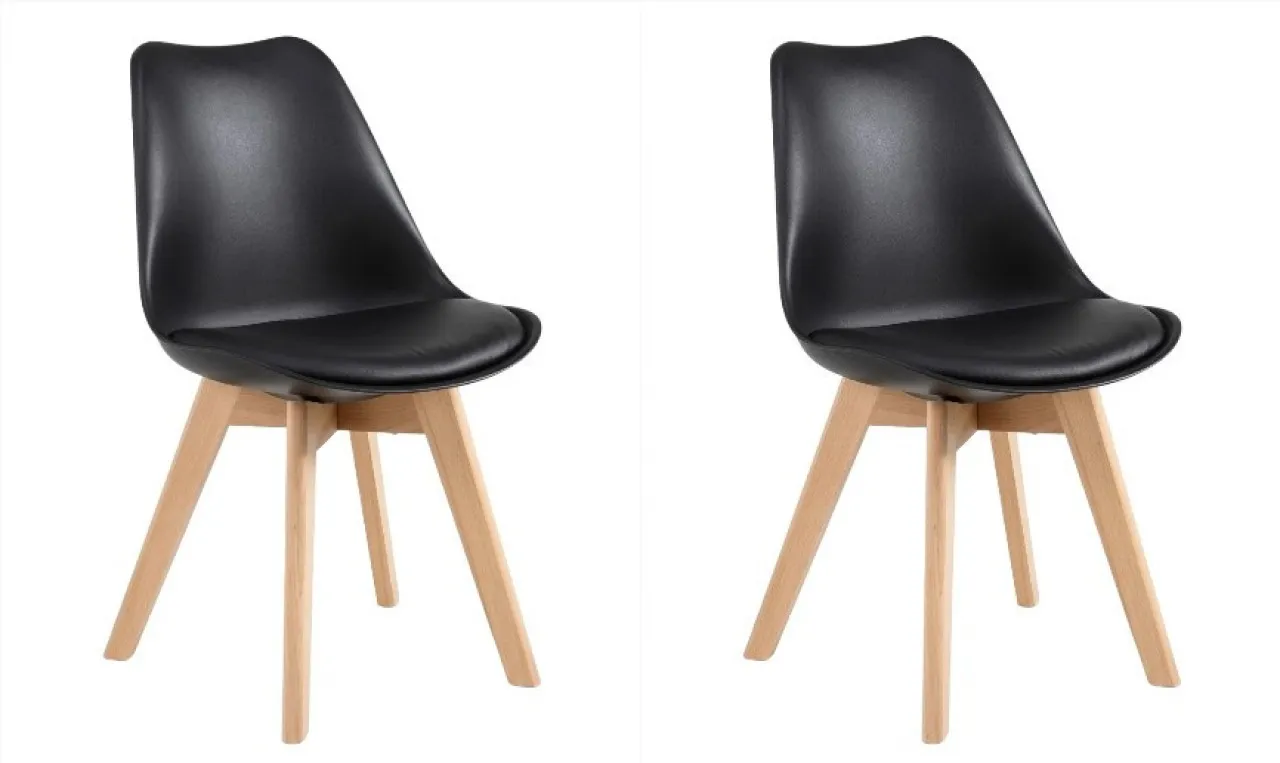 Premium Modern White Dining Chair – Scandinavian Style Plastic Chair with Wooden Legs for Dining Ro…