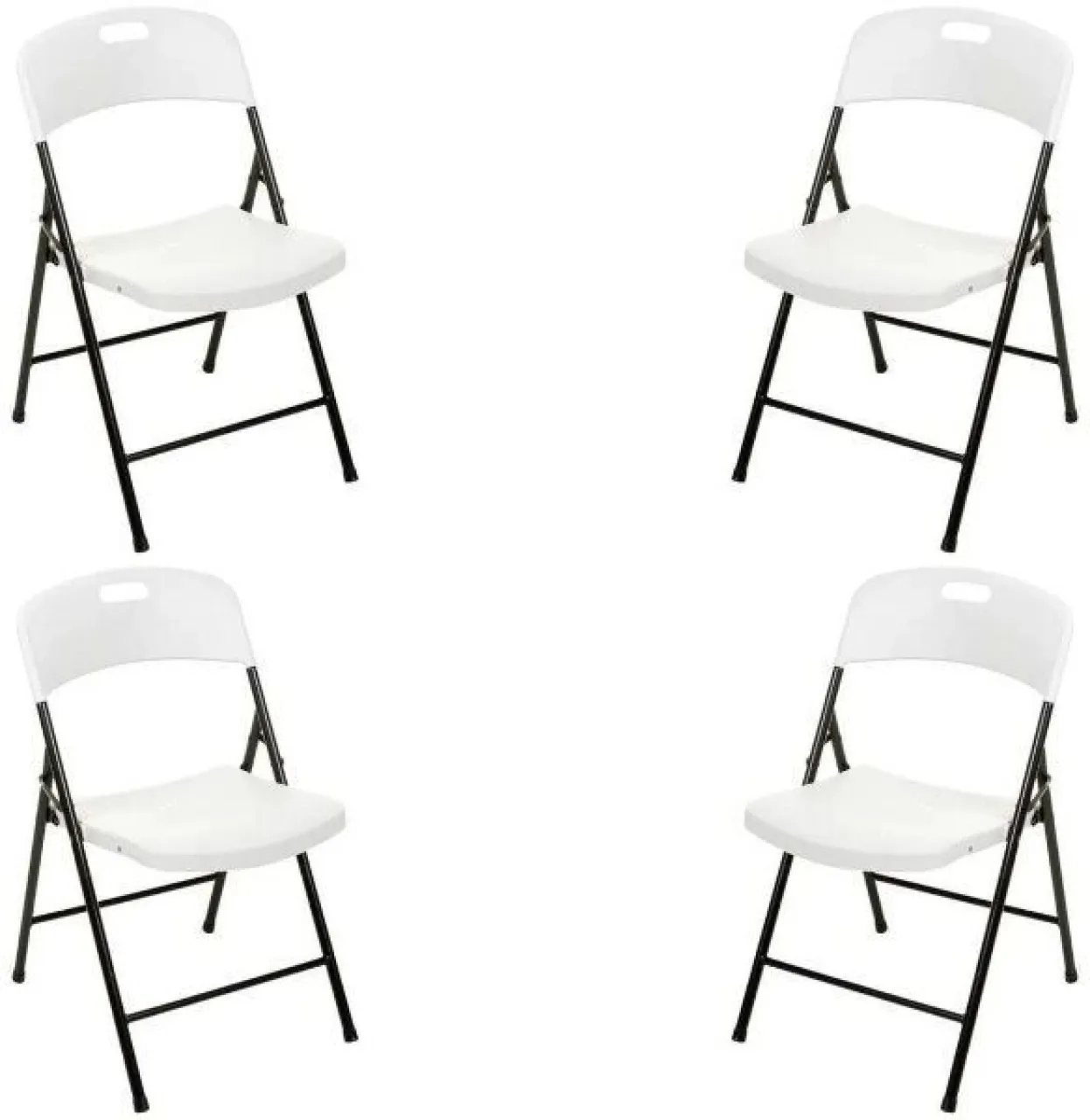 SMTE GX Heavy Duty Foldable Chairs - Set of 4 Plastic Folding Chair