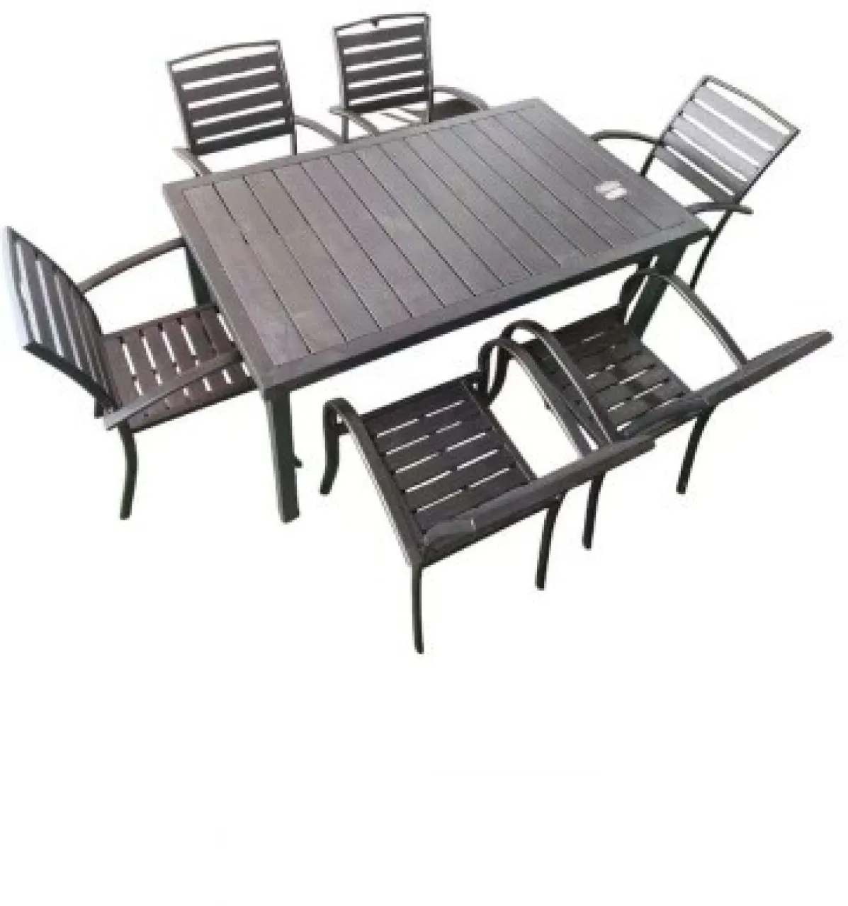 FurHome 6 Seater Garden Table and Chairs Garden & Patio Set Engineered Wood Table & Chair Set