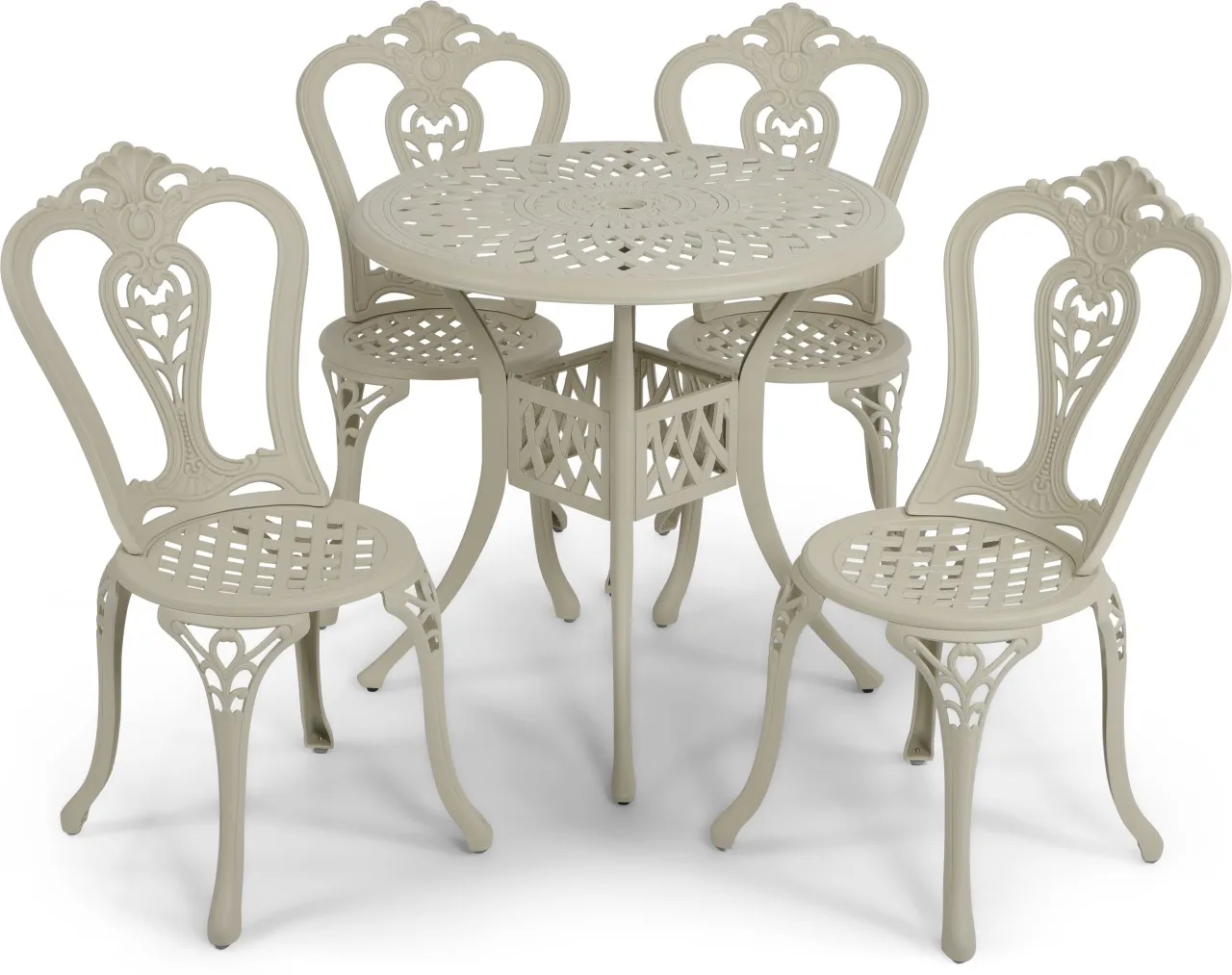AFRI101 Victoria 4 Seater Metal Table & Chair Set