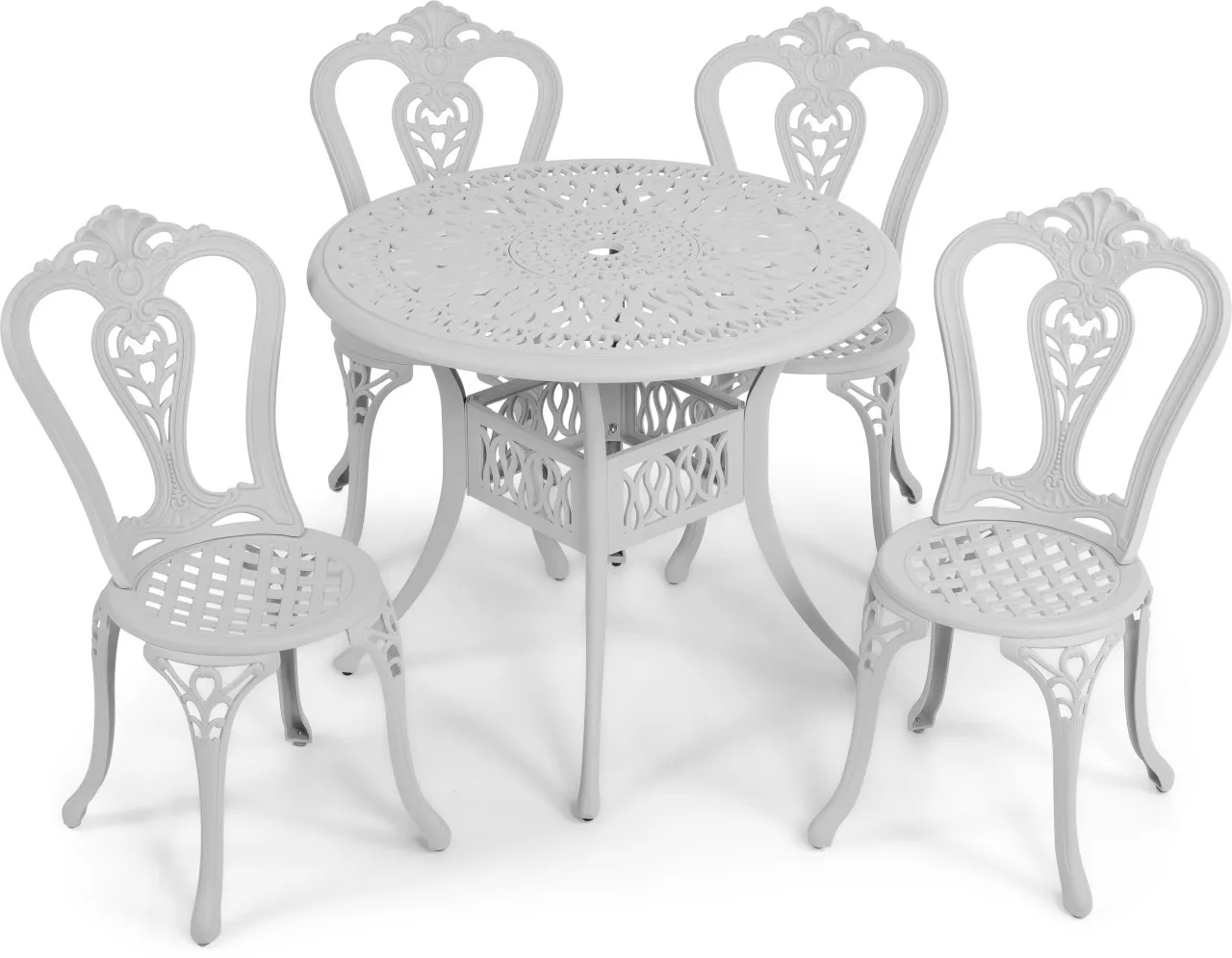 AFRI101 Victoria 4 Seater With 90cm Round Metal Table & Chair Set