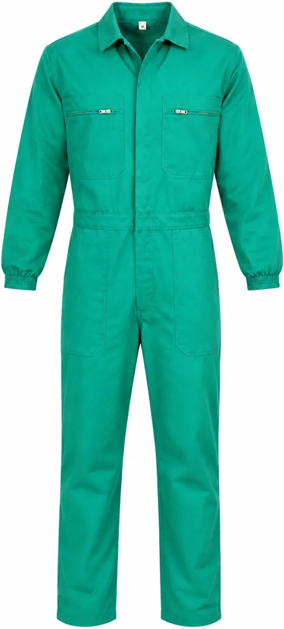 ContiX Men’s Heavy Duty Workwear Overall / Conti Suit – Emerald Green - Poly Cotton Zipper Paint Co…