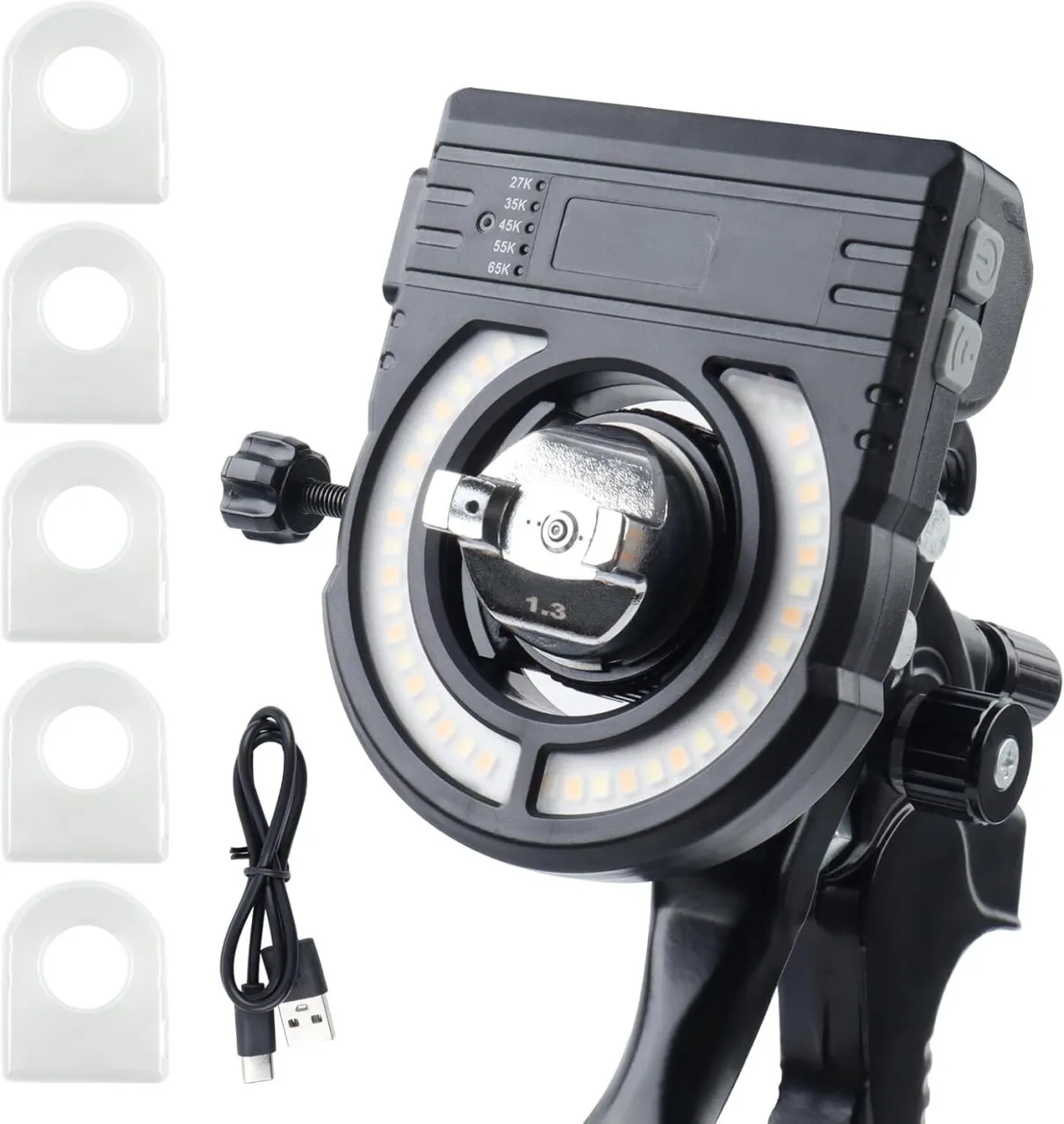 LIUHUI Paint Gun Light with Charger, 2700K-6500K & 500/250 Lumens LED Light for Paint Guns, Spray G…