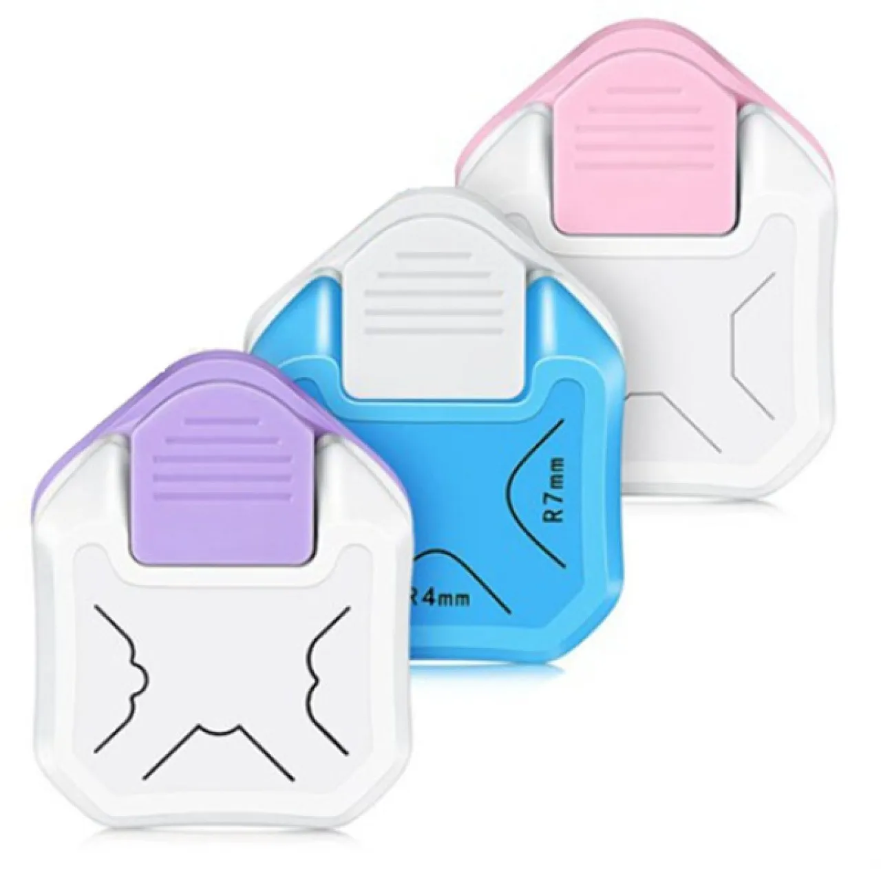 NANSHI Corner Rounder Paper Punch in 3 Styles, 4/7/10mm 3 in 1 Corner Cutter Lever Blade Paper Shre…