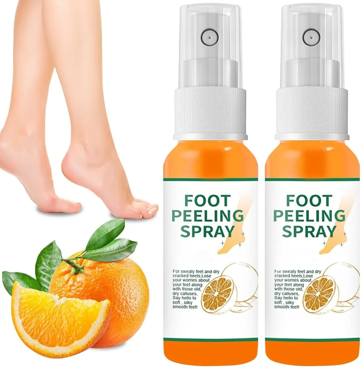 Wagu drum 2PCS Foot Peeling Spray Orange Oil,Exfoliating Foot Spray for Remove Dead Skin,Hydrating …