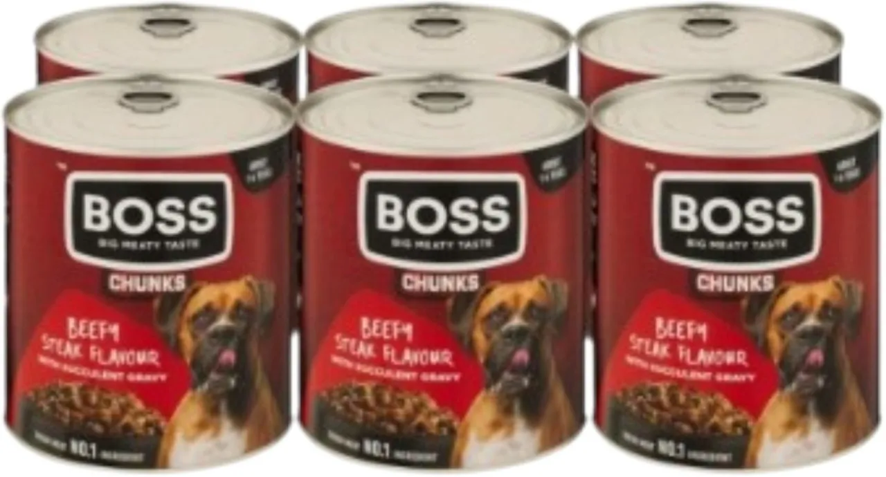 Boss Flavour Stew Beef, Steak 6 x 775 g Wet Adult Dog Food
