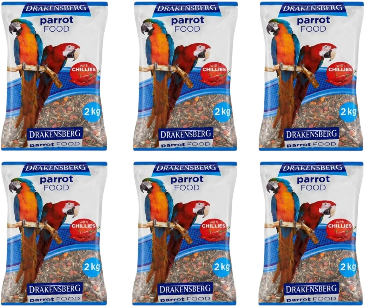 Drakensberg with Chillies Nuts 6 x 2 kg Dry Adult, Senior, Young Parrot Food