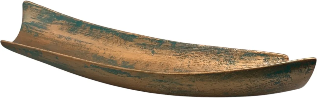 Africa Ceramics Server AC 52x15cm Twisted Server - Turquoise Rust Tray