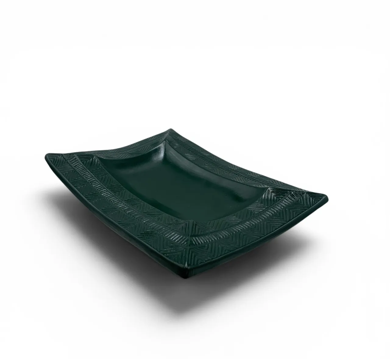 Africa Ceramics Server AC 36x26cm Ethnic Border Server - Green Tray